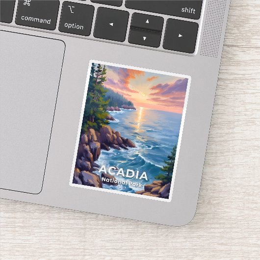 Acadia National Park | Maine Painting Travel Art Sticker (Detail)