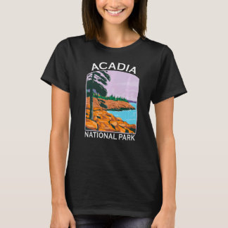 Acadia National Park Maine Retro Souvenir Hiking T-shirt