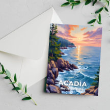Acadia National Park | Maine Schilderen Reis Kaart
