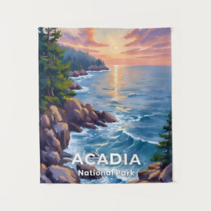 Acadia National Park Maine Schilderij Reis Kunst Wandkleed