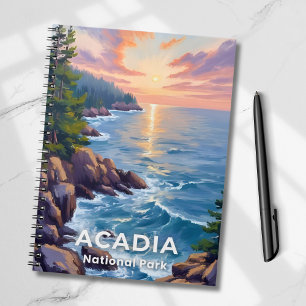 Acadia National Park   Maine Schilderkunst Reis Ku Notitieboek