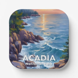 Acadia National Park | Maine Schilderkunst Reis Ku Papieren Bordje