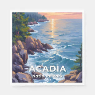 Acadia National Park   Maine Schilderkunst Reis Ku Servet