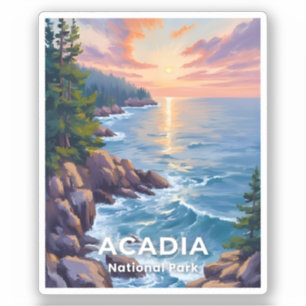 Acadia National Park Maine Schilderkunst Reis Ku Sticker
