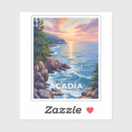 Acadia National Park | Maine Schilderkunst Reis Ku Sticker