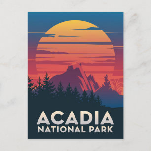 Acadia National Park Maine Sunset Briefkaart