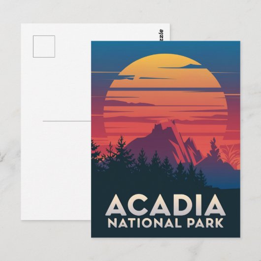 Acadia National Park Maine Sunset Briefkaart (Voorkant / Achterkant)