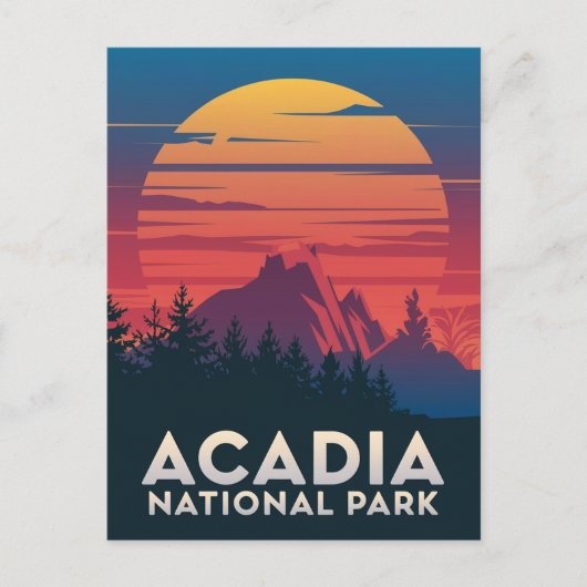 Acadia National Park Maine Sunset Briefkaart (Voorkant)