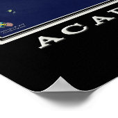 Acadia National Park Maine van de ruimtesatelliet Poster (Hoek)