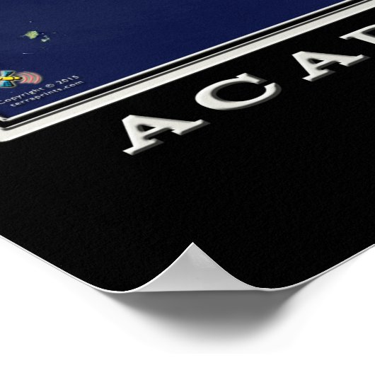 Acadia National Park Maine van de ruimtesatelliet Poster (Hoek)