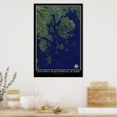 Acadia National Park Maine van de ruimtesatelliet Poster (Keuken)