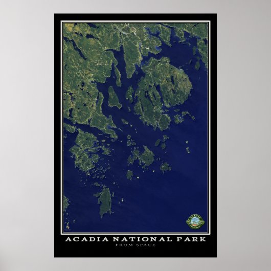 Acadia National Park Maine van de ruimtesatelliet Poster (Voorkant)