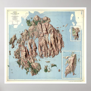 Acadia National Park Map 1960 Poster
