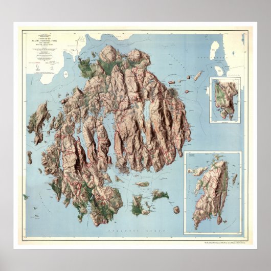 Acadia National Park Map 1960 Poster (Voorkant)