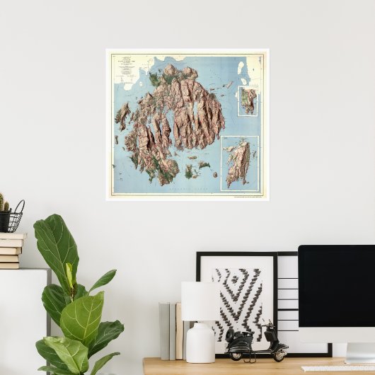 Acadia National Park Map 1960 Poster (Thuiskantoor)