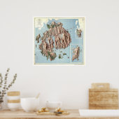 Acadia National Park Map 1960 Poster (Keuken)