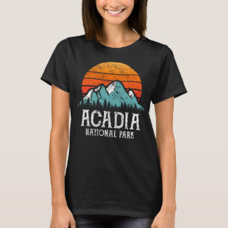 Acadia National Park Merchandise Retro Hiking Acad T-shirt