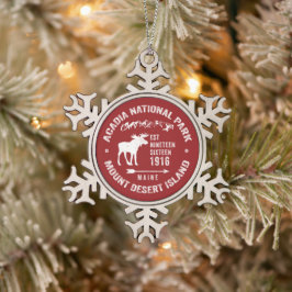 ACADIA NATIONAL PARK MOOSE COLLECTOR HOLIDAY TIN SNEEUWVLOK ORNAMENT
