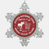 ACADIA NATIONAL PARK MOOSE COLLECTOR HOLIDAY TIN SNEEUWVLOK ORNAMENT (Voorkant)