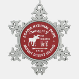 ACADIA NATIONAL PARK MOOSE COLLECTOR HOLIDAY TIN SNEEUWVLOK ORNAMENT