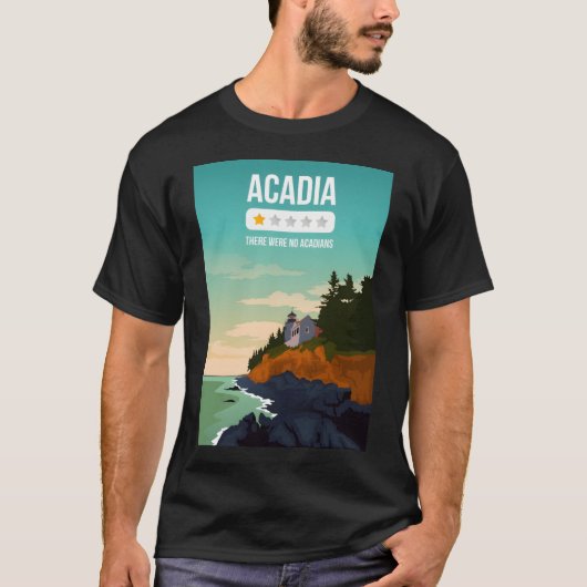 Acadia National Park One Star Review Funny Art Pri T-shirt (Voorkant)