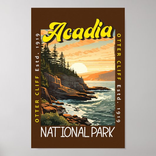 Acadia National Park Otter Cliff in nood Poster (Voorkant)