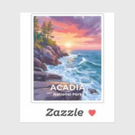 Acadia National Park | Otter Cliffs Maine Reizen Sticker