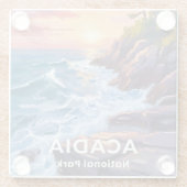 Acadia National Park | Otter Cliffs Maine Travel Glazen Onderzetter (Achterkant)