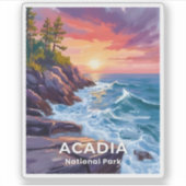 Acadia National Park | Otter Cliffs Maine Travel Sticker (Voorkant)