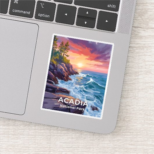 Acadia National Park | Otter Cliffs Maine Travel Sticker (Detail)