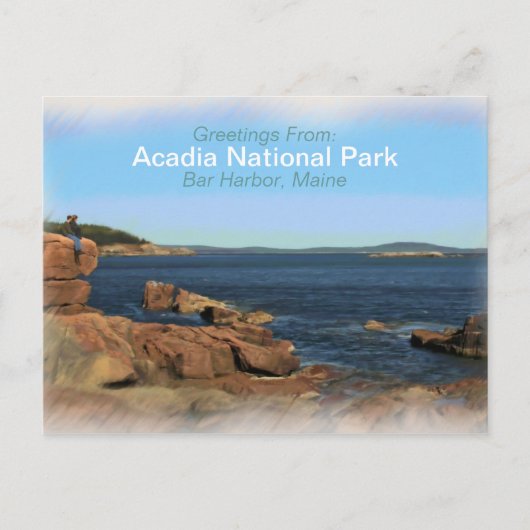 Acadia National Park Painted Souvenier Briefkaart (Voorkant)