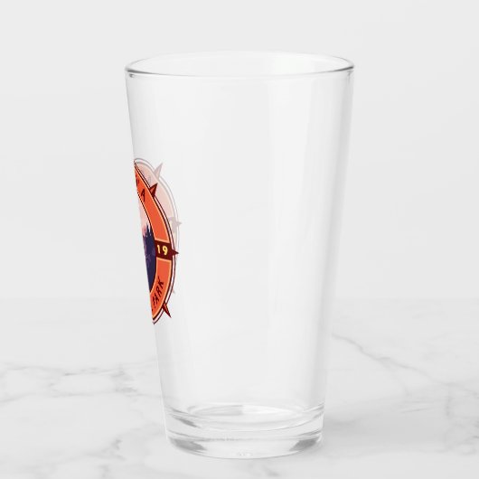 Acadia National Park Puffin Retro Compass Embleem Glas (Links)