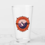 Acadia National Park Puffin Retro Compass Embleem Glas (Voorkant)