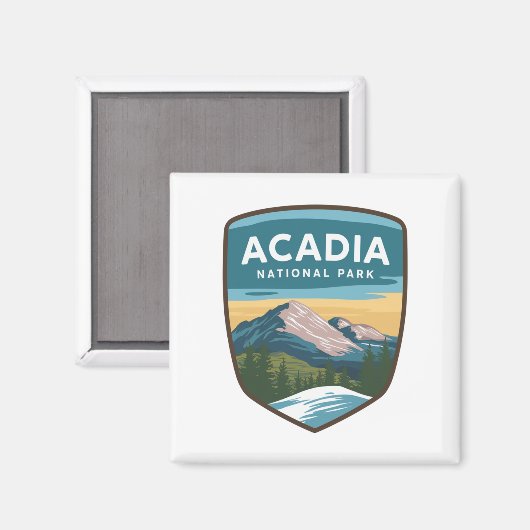 Acadia National Park Reisbadge Magneet (Voorkant / Achterkant)