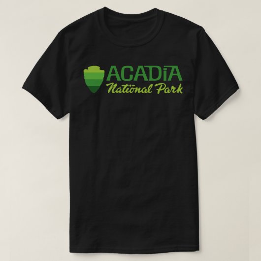 Acadia National Park Retro Arrowhead Wordmark Gree T-shirt (Design voorkant)