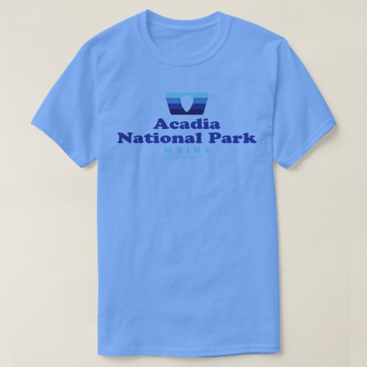 Acadia National Park Retro Badge Arrowhead Blauw T-shirt (Design voorkant)