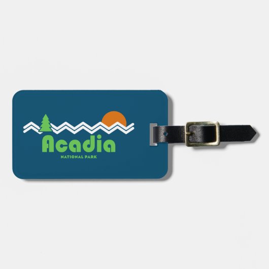 Acadia National Park Retro Bagagelabel (Voorkant horizontaal)