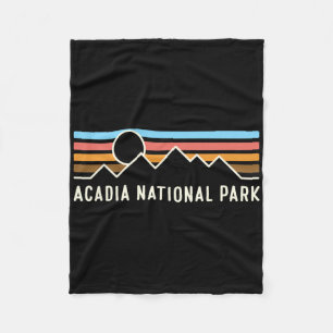 Acadia National Park Retro Berglijnen Camping Fleece Deken