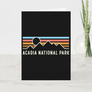 Acadia National Park Retro Berglijnen Kamperen  Kaart