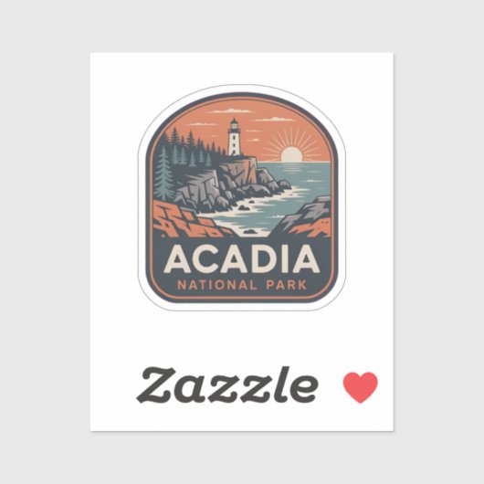 Acadia National Park Retro Embleem Sticker (Vel)
