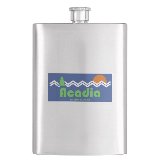 Acadia National Park Retro Flacon (Voorkant)