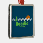 Acadia National Park Retro Metalen Ornament (Rechts)