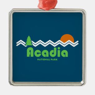 Acadia National Park Retro Metalen Ornament