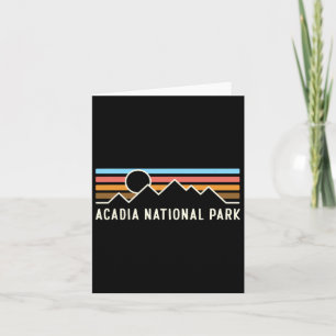 Acadia National Park Retro Mountain Lines Camping Kaart