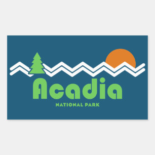 Acadia National Park Retro Rechthoekige Sticker