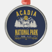 Acadia National Park Retro Scenery Metalen Ornament (Voorkant)