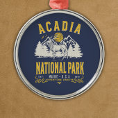 Acadia National Park Retro Scenery Metalen Ornament