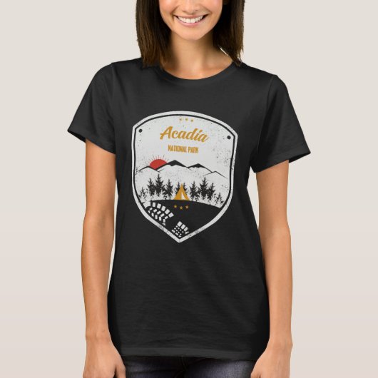 Acadia  National Park Retro Souvenir T-shirt (Voorkant)