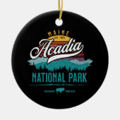 ACADIA NATIONAL PARK RETRO SUN HOLIDAY ORNAMENT (Voorkant)