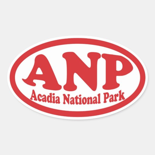 Acadia National Park rode ovale sticker (Voorkant)